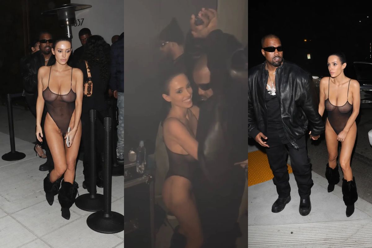 Kanye West and Bianca Censori nude dress for afterparty dress 